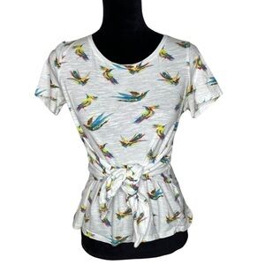 Anthropologie Meadow Rue Pajaro Bird Top Cotton S